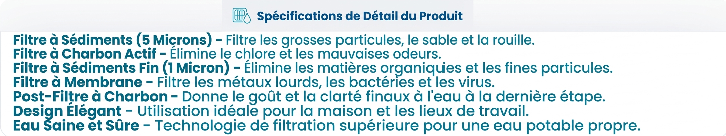 Spécifications Osmose inverse Ecoplus Pro